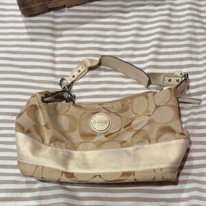 Coach Tan and Cream Shoulder Bag with matching wallet